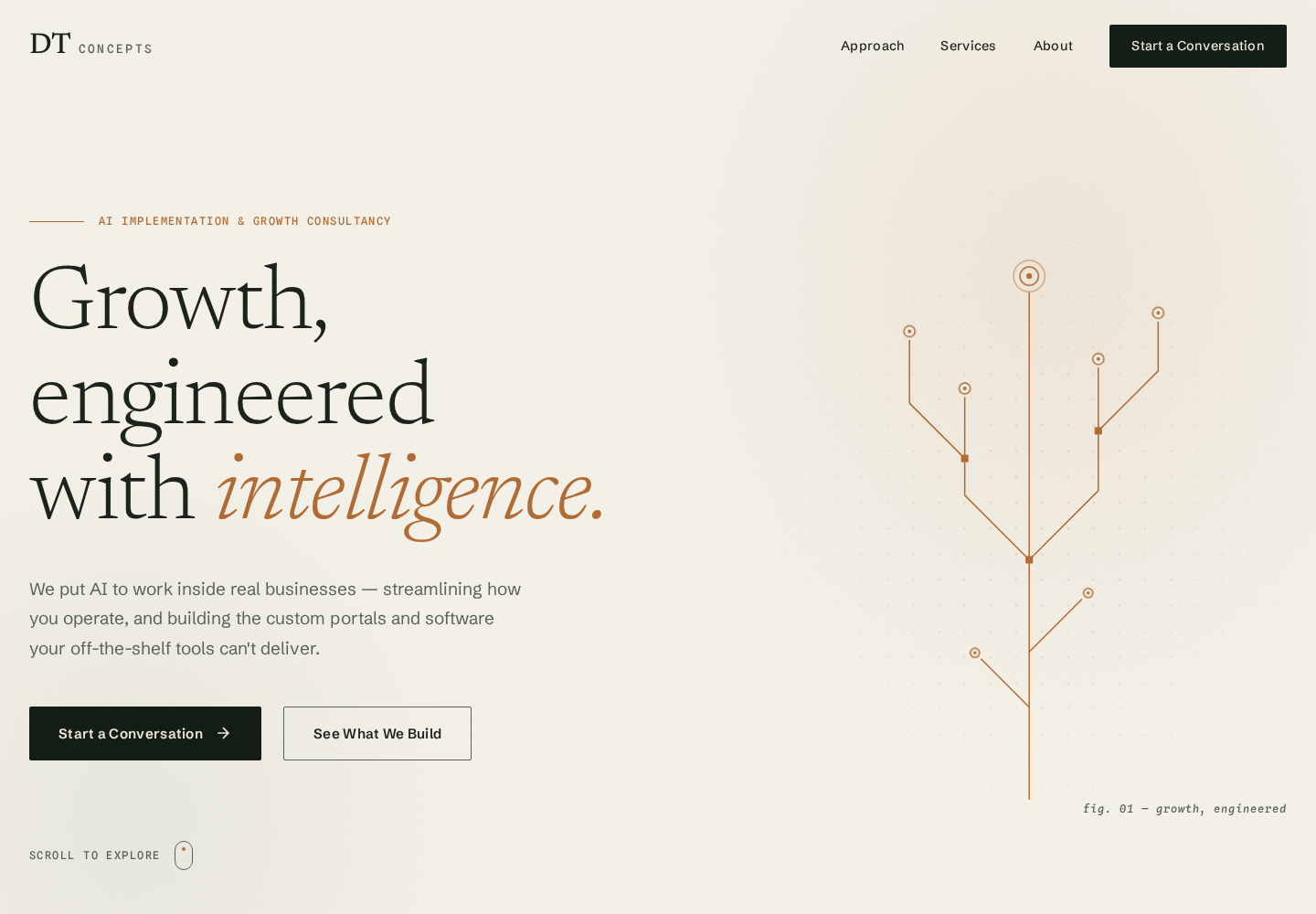 Homepage screenshot showing existing typography, colors and imagery
